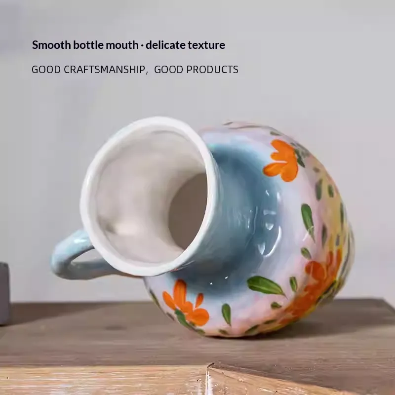 Hand-painted Ceramic Flower Teapot Ornaments For Home Living Room Tea Room And Entryway