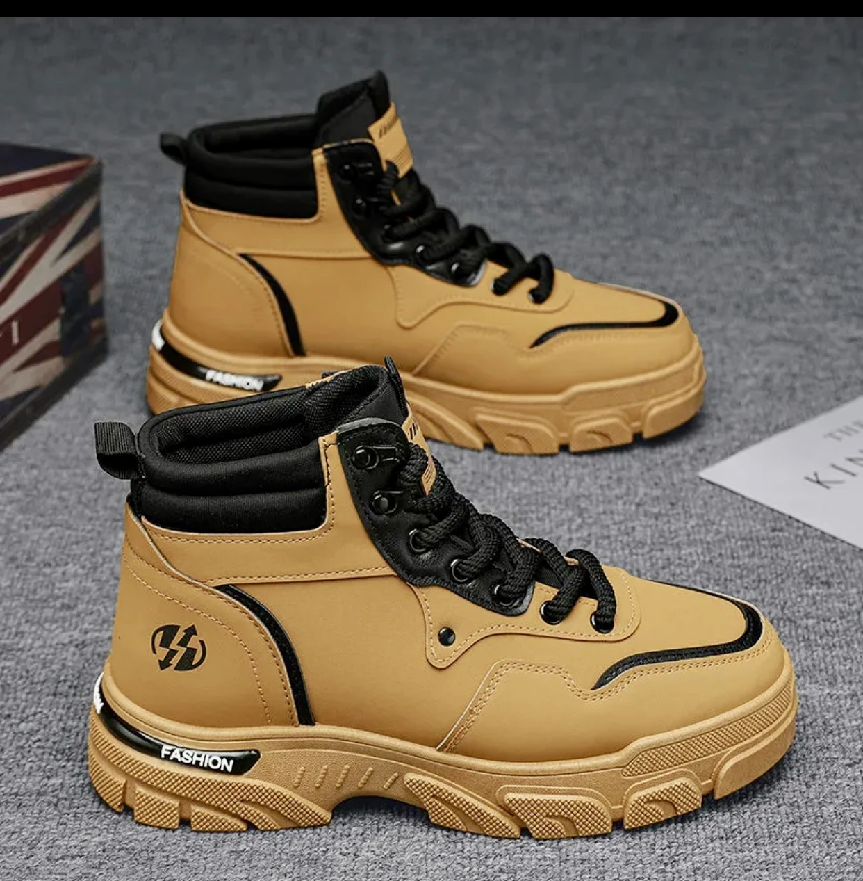 Men's Winter Leather Combat Boots