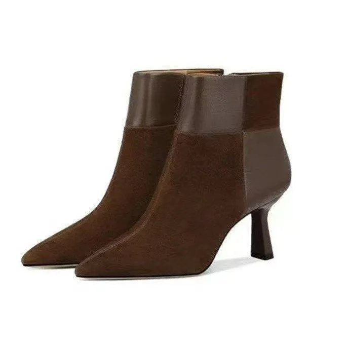 Slimming Brown Stiletto Ankle Boots