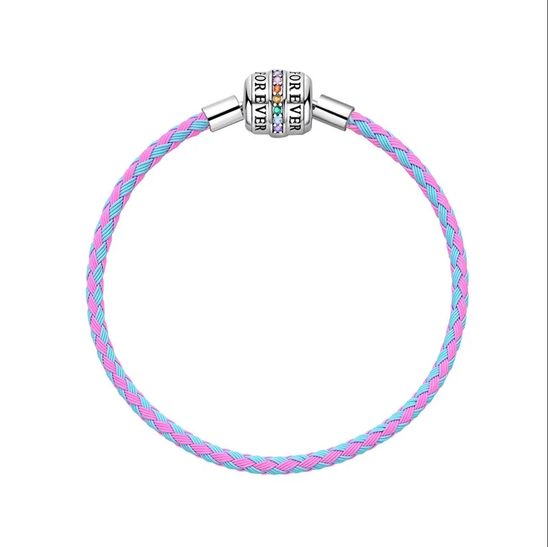 DIY Pendant String Jewelry Leather Rope Bracelet Copper Silver Plated Bracelet - Product Image 4