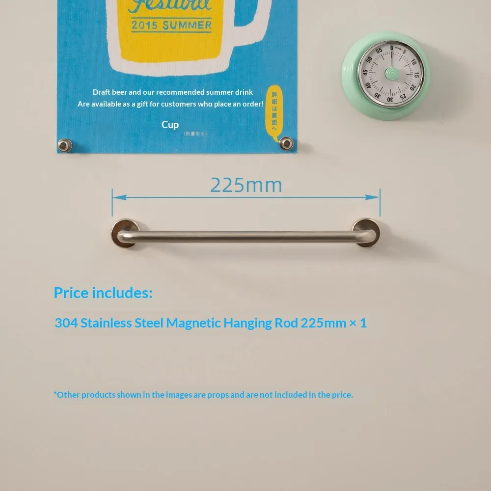 304 Stainless Steel Magnetic Storage Rod Household Hanging Rail - Product Image 3