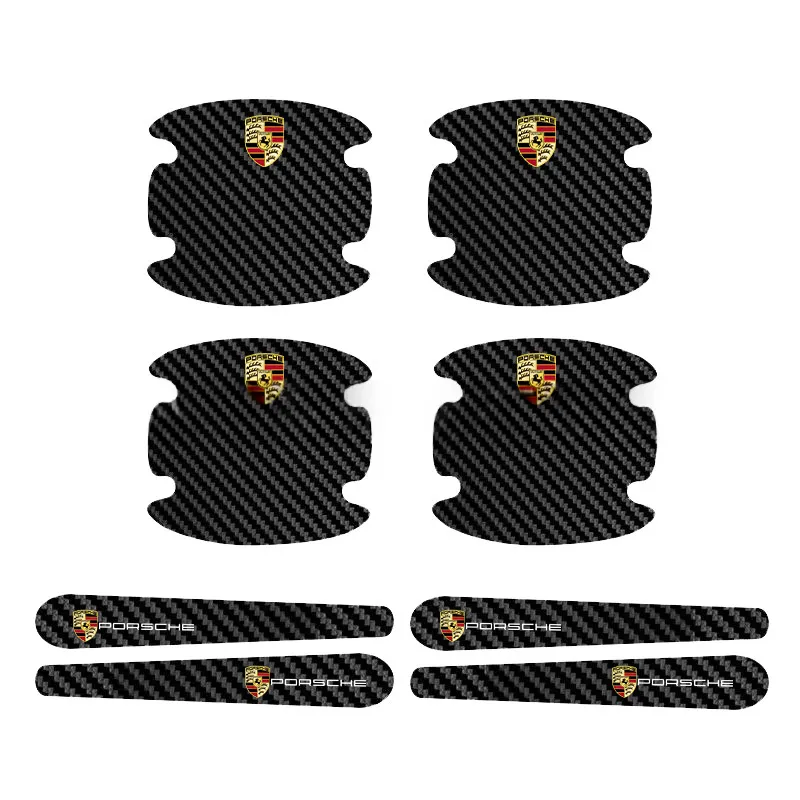 Car Door Bowl Carbon Fiber Leather Protective Film, Door Handle Sticker, Scratch-Resistant Handle Guard, Anti-Scratch Door Bowl Protector - Product Image 4