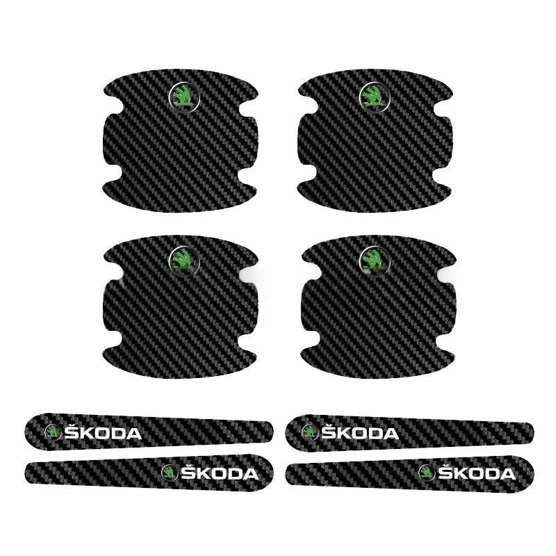 Car Door Bowl Carbon Fiber Leather Protective Film, Door Handle Sticker, Scratch-Resistant Handle Guard, Anti-Scratch Door Bowl Protector - Product Image 14