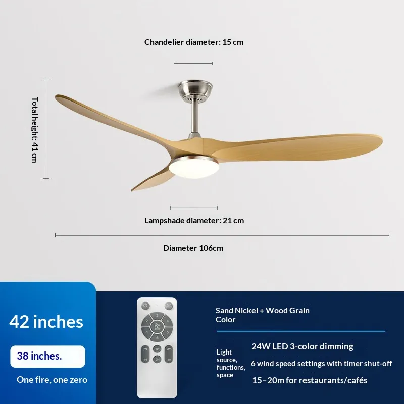 Silent DC Inverter Integrated Ceiling Fan And Light For Dining Rooms - Product Image 3