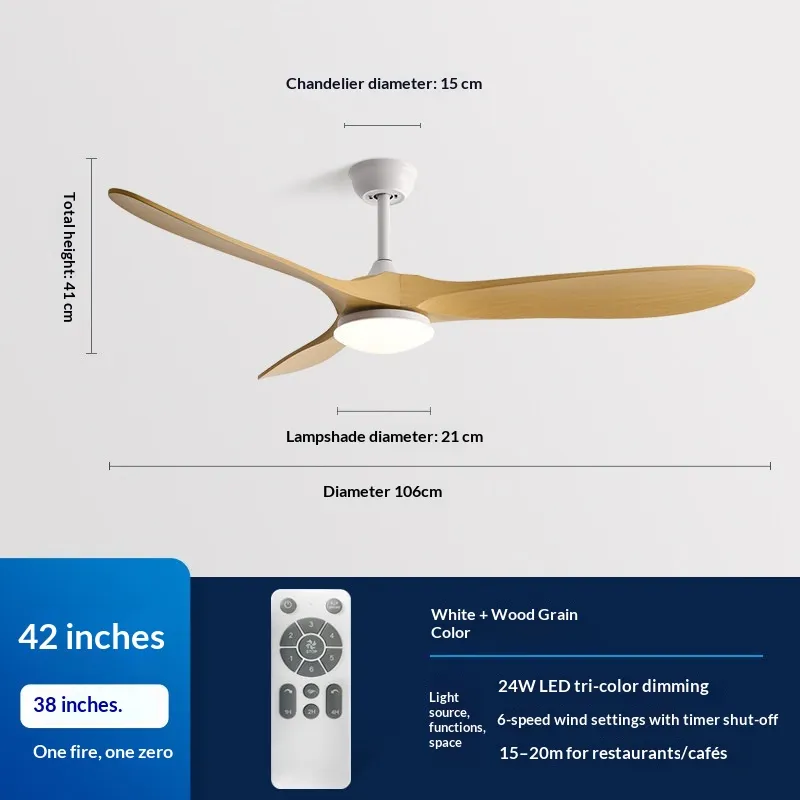 Silent DC Inverter Integrated Ceiling Fan And Light For Dining Rooms - Product Image 2