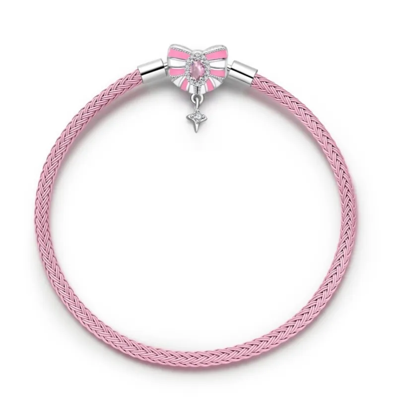 DIY Pendant String Jewelry Leather Rope Bracelet Copper Silver Plated Bracelet - Product Image 3