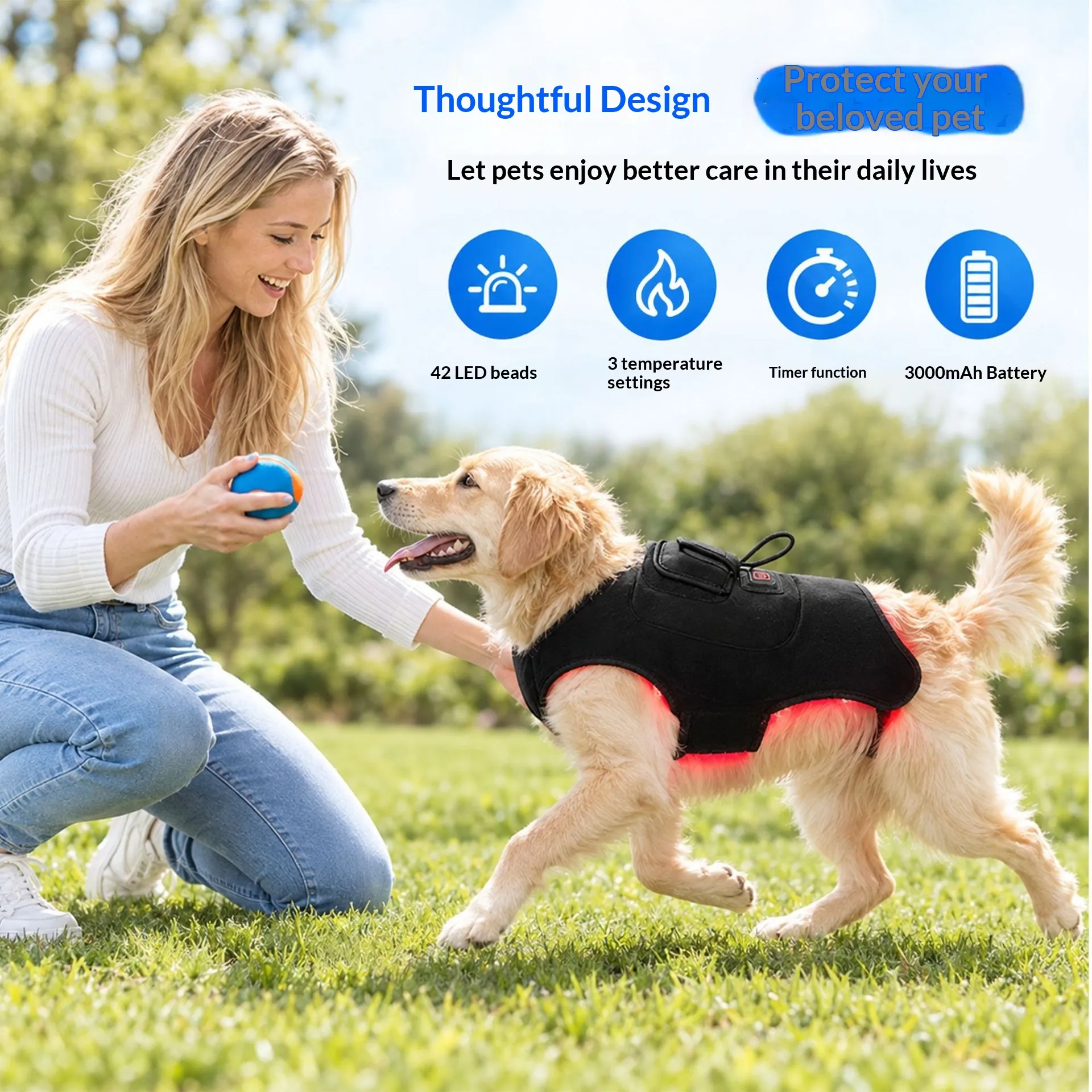 Pet Infrared Red Light Therapy Waist Back And Abdomen Pad - Product Image 1