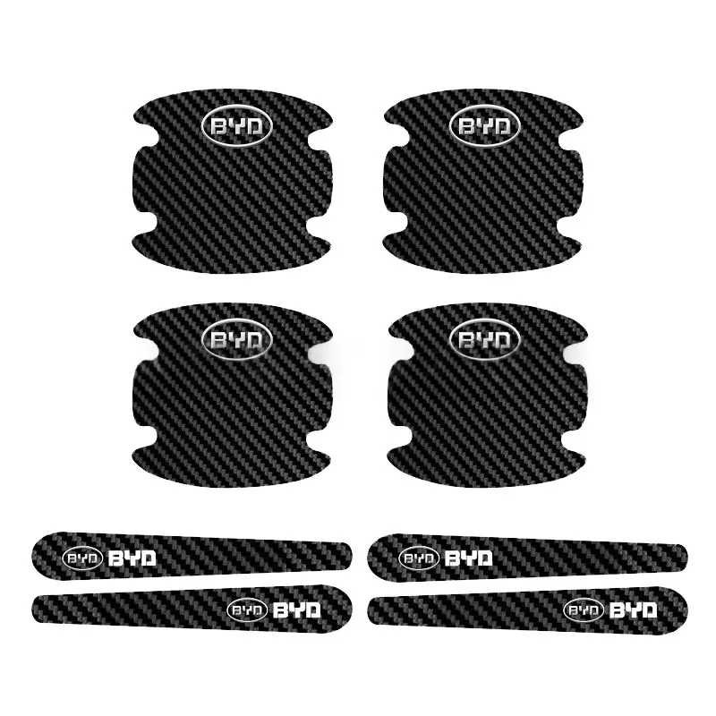 Car Door Bowl Carbon Fiber Leather Protective Film, Door Handle Sticker, Scratch-Resistant Handle Guard, Anti-Scratch Door Bowl Protector - Product Image 5