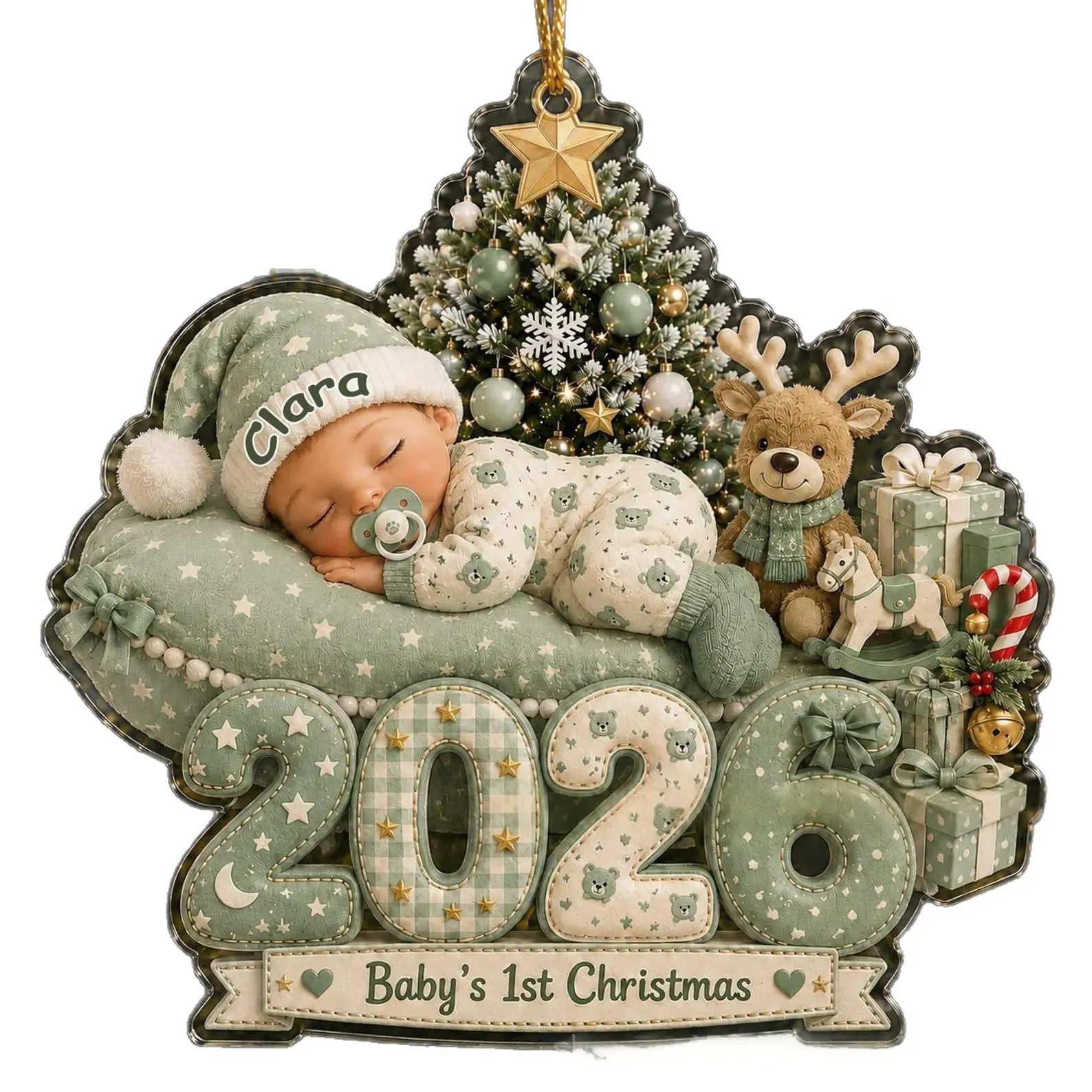 Creative 2D Acrylic Christmas Tree Ornament - Product Image 4