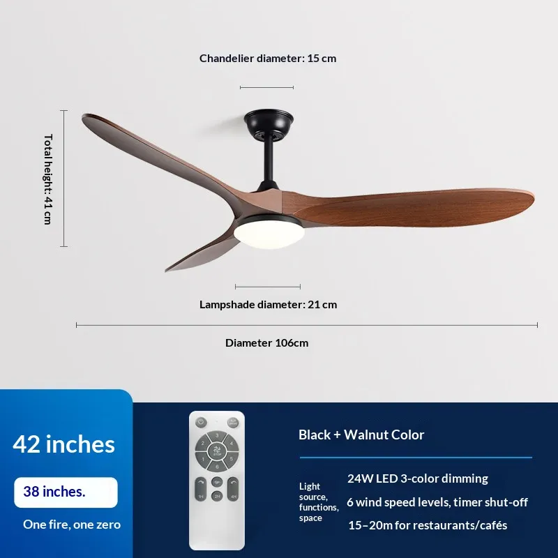 Silent DC Inverter Integrated Ceiling Fan And Light For Dining Rooms - Product Image 4