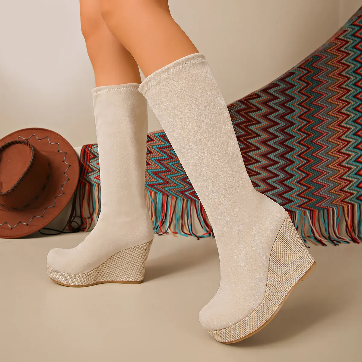 Plus-size Suede Over-the-knee Boots European And American Fashion - Product Image 1