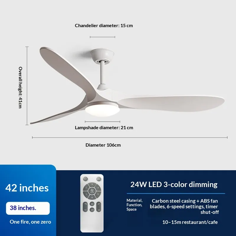 Silent DC Inverter Integrated Ceiling Fan And Light For Dining Rooms - Product Image 1