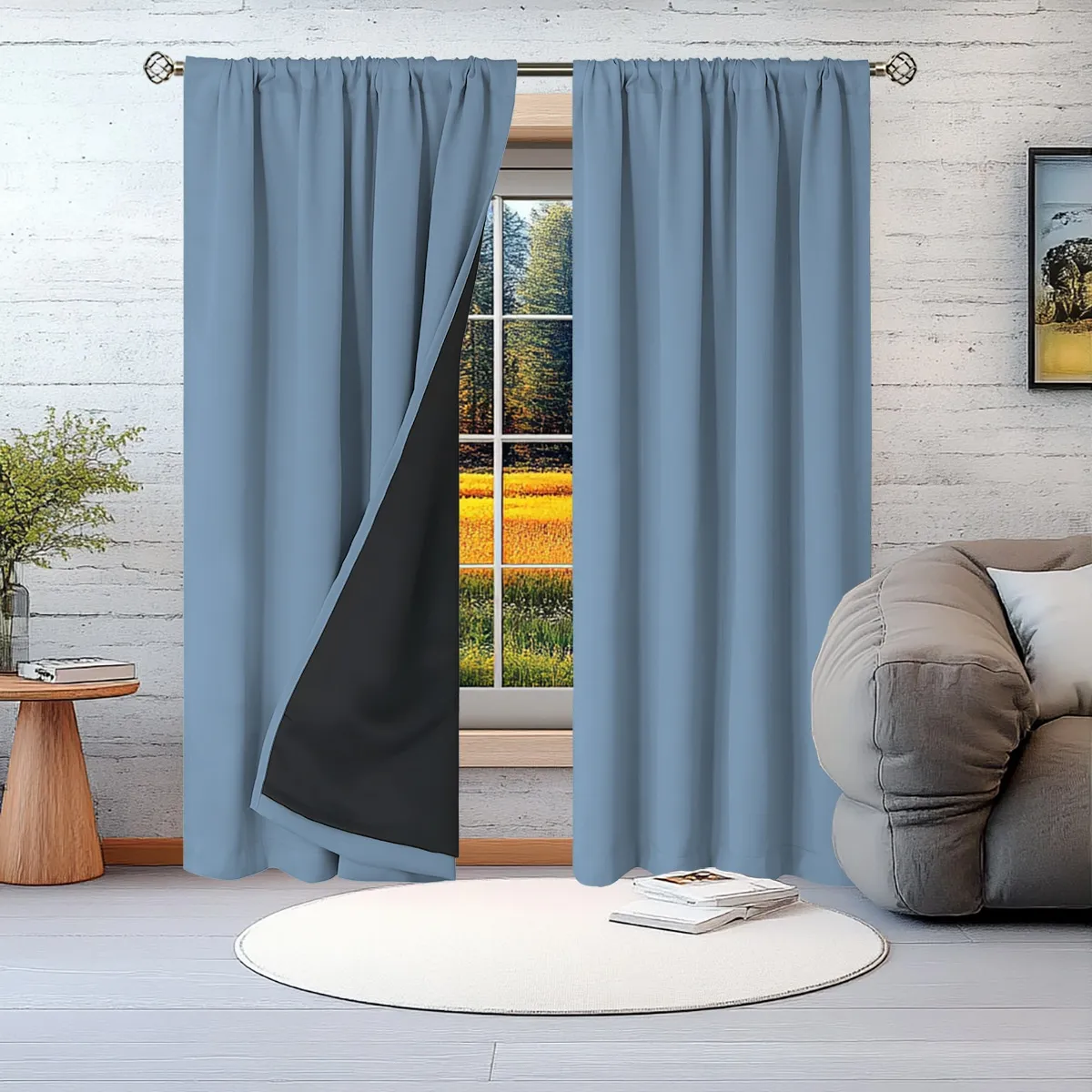 Fabric Living Room And Bedroom Bay Window Blackout And Heat-insulating Curtains - Product Image 6