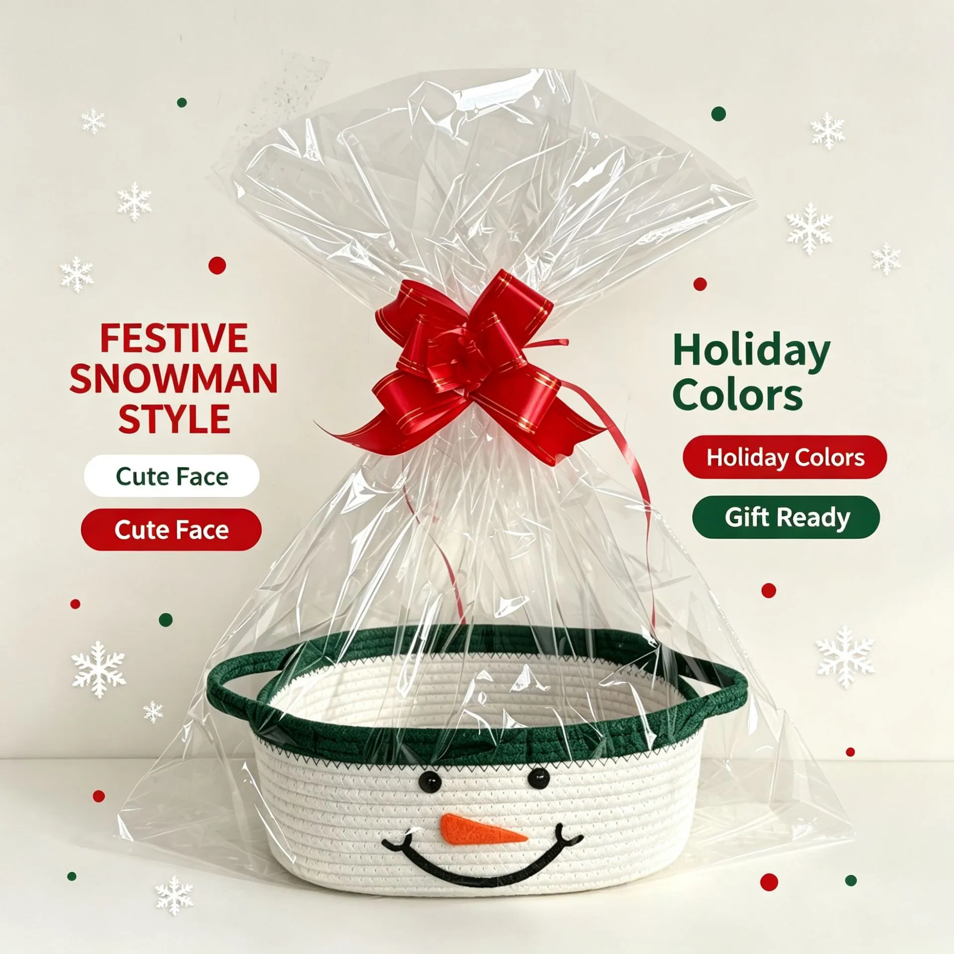 Christmas Party Snack Candy And Gift Basket Storage Bin - Product Image 7