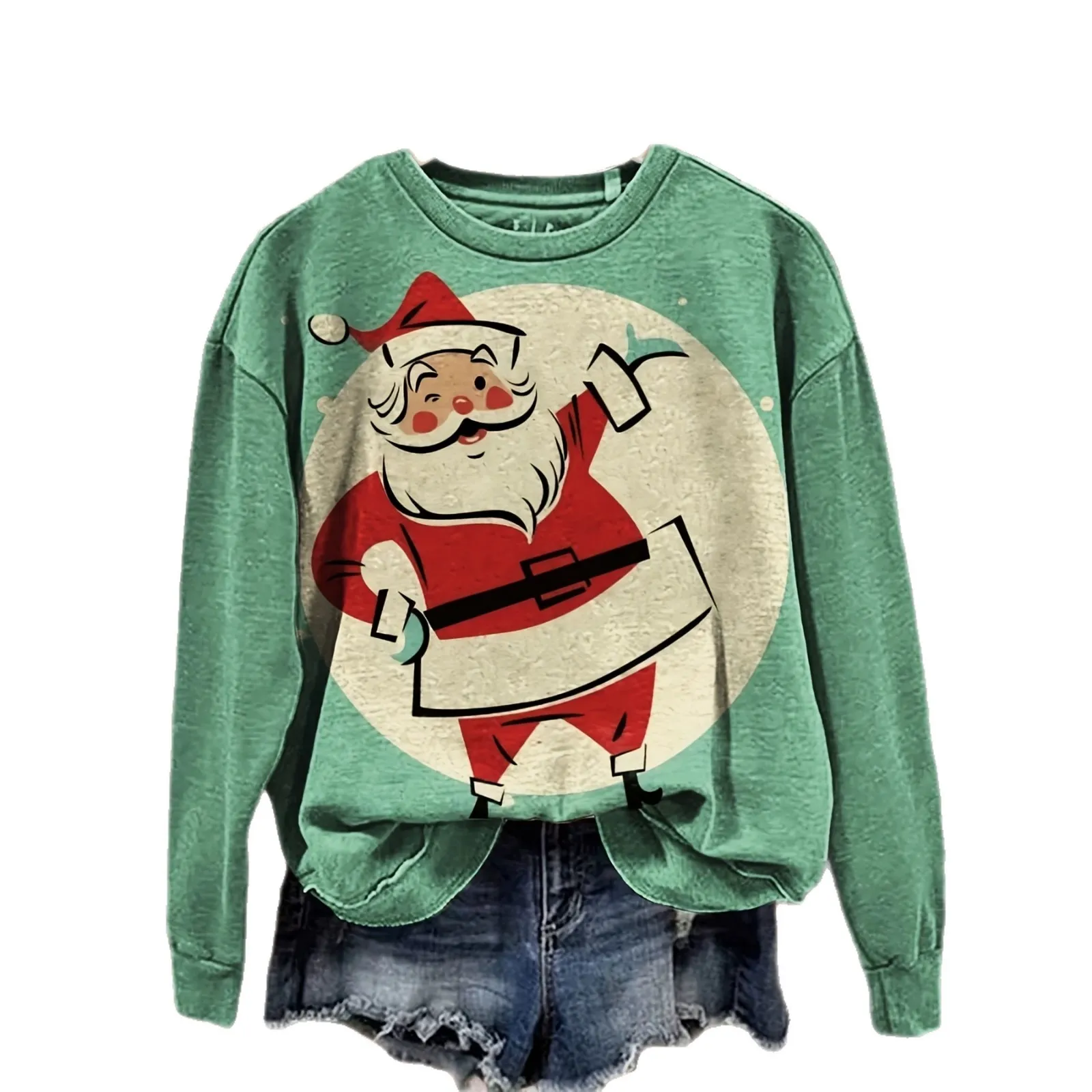 Women's Crew-neck Long-sleeve Printed Pullover - Product Image 2