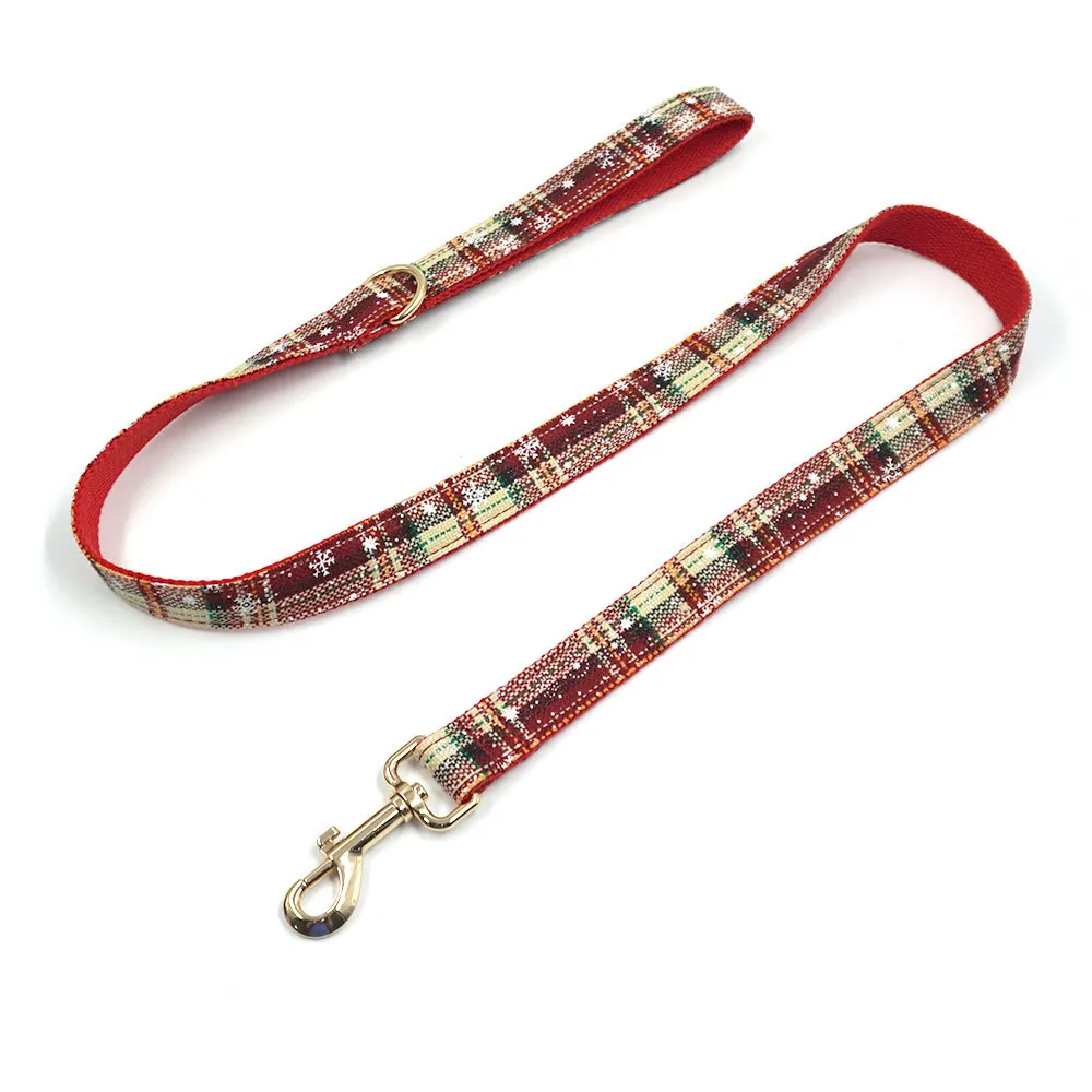 Christmas Pet Collar And Leash Set - Customizable Engraved Dog Neck Strap With Bow Tie For Holiday New Year Walking - Product Image 2