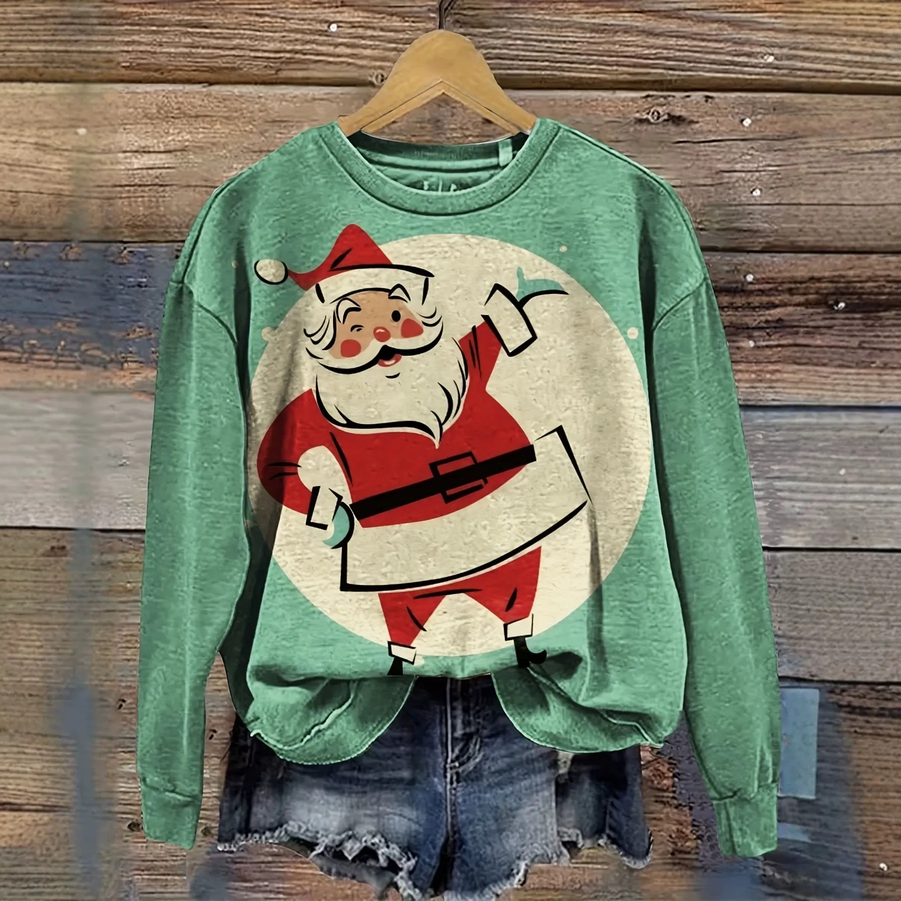 Women's Crew-neck Long-sleeve Printed Pullover - Product Image 2