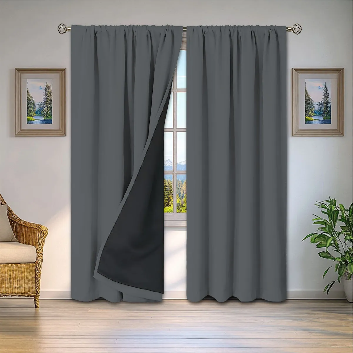 Fabric Living Room And Bedroom Bay Window Blackout And Heat-insulating Curtains - Product Image 3
