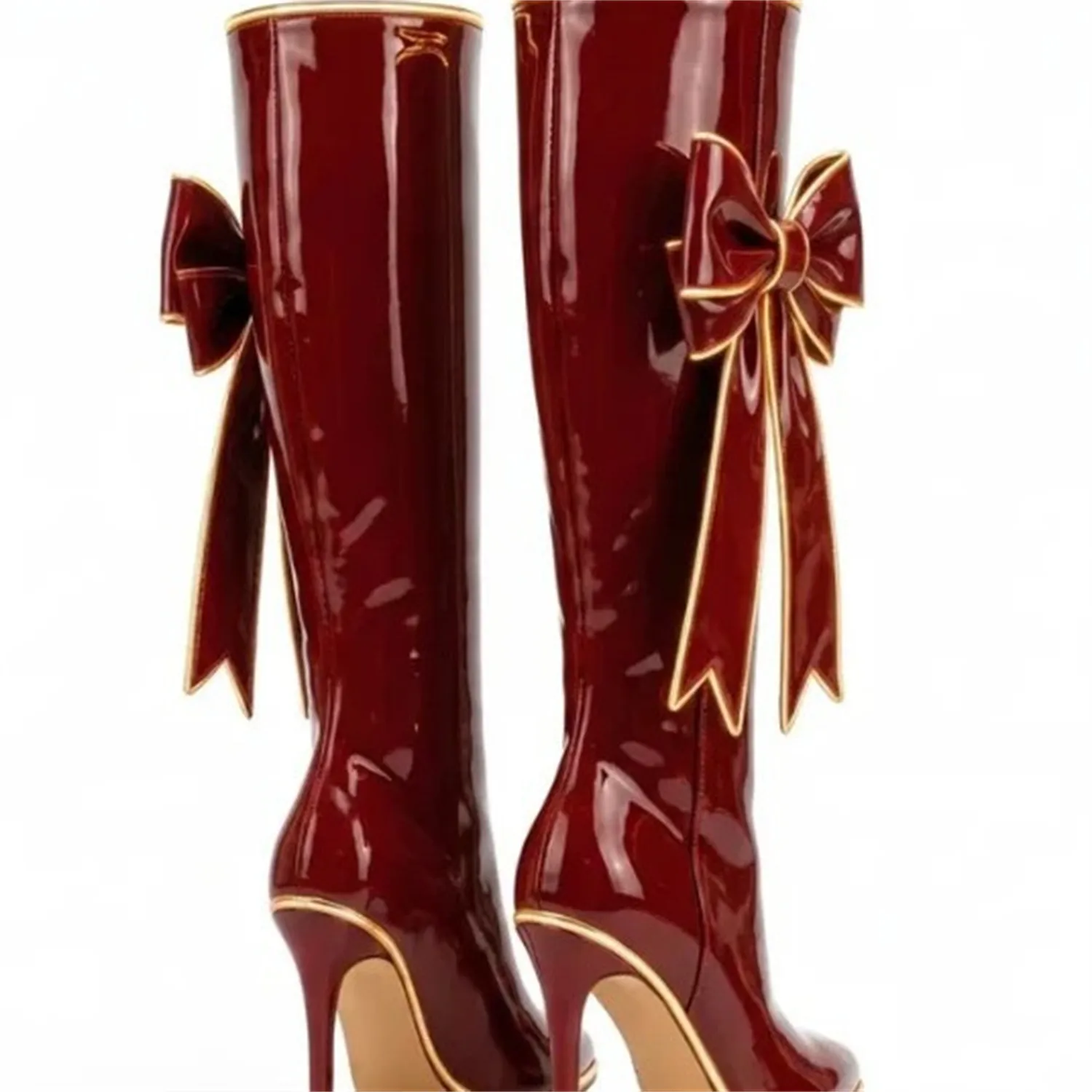 High Christmas Bow Pointed Shoes - Product Image 1